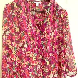 Chiffon floral shirt